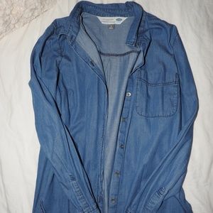 old navy denim cotton fabric button down shirt